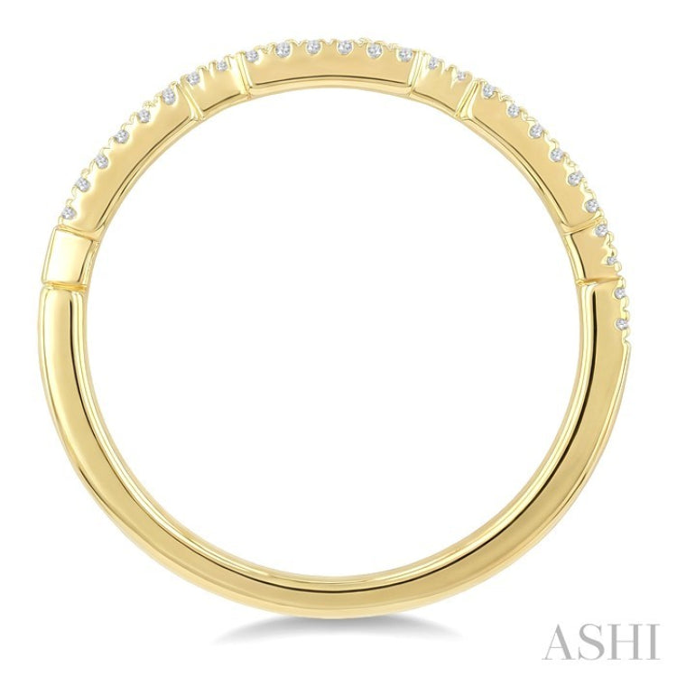 1/6 Ctw Round Cut Diamond Stackable Band in 10K Yellow Gold