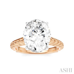 1/10 Ctw Oval Shape Round Cut Diamond Semi-Mount Engagement Ring in 14K Rose and White Gold