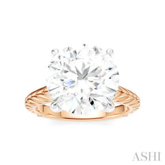 1/10 Ctw Circular Shape Round Cut Diamond Akari Wheat Shank Semi-Mount Engagement Ring in 14K Rose and White Gold