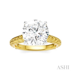 1/20 Ctw Circular Shape Round Cut Diamond Akari Wheat Shank Semi-Mount Engagement Ring in 14K Yellow and White Gold