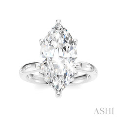 1/3 Ctw Akari Marquise Shape Baguette and Round Cut Diamond Semi Mount Engagement Ring in 14K White Gold