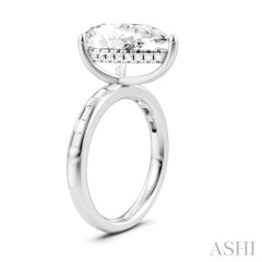 1/3 Ctw Pear Shape Baguette and Round Cut Diamond Semi-Mount Engagement Ring in 14K White Gold
