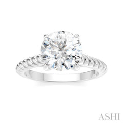 1/20 Ctw Akari Circular Shape Rope Shank Round Cut Diamond Semi Mount Engagement Ring in 14K White Gold
