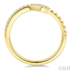 1/5 Ctw Serpent Bead Round Cut Bead Bijoux Diamond Open Fashion Ring in 10K Yellow Gold