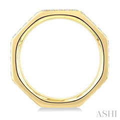 1/2 Ctw Eternity Round Cut Diamond Geometric Wedding Band in 14K Yellow Gold