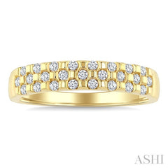 1/4 Ctw Checkered Round Cut Diamond Fashion Band in 10K Yellow Gold