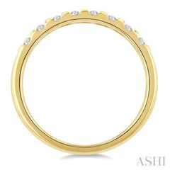 1/4 Ctw Checkered Round Cut Diamond Fashion Band in 10K Yellow Gold