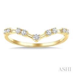 1/5 Ctw Chevron Spaced Round Cut Diamond Fashion Band in 14K Yellow Gold