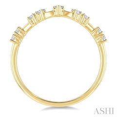 1/5 Ctw Chevron Spaced Round Cut Diamond Fashion Band in 14K Yellow Gold