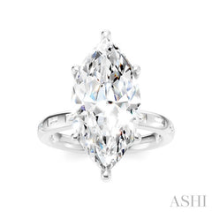 1/3 Ctw Marquise Shape Baguette and Round Cut Diamond Semi-Mount Engagement Ring in 14K White Gold