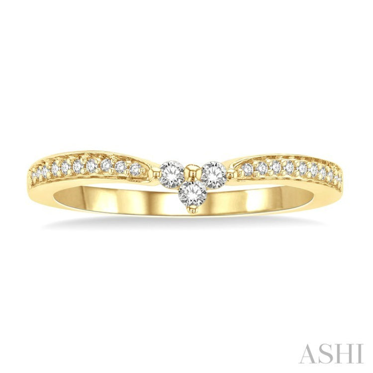 1/6 Ctw Chevron Round Cut Diamond Fashion Ring in 14K Yellow Gold