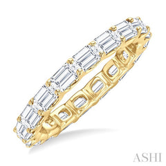 2 1/10 Ctw East-West Set Emerald Cut Diamond Eternity Wedding Band in 14K Yellow Gold