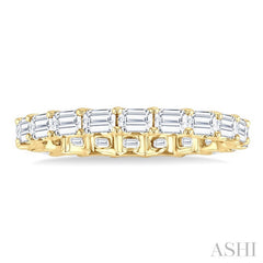 2 1/10 Ctw East-West Set Emerald Cut Diamond Eternity Wedding Band in 14K Yellow Gold
