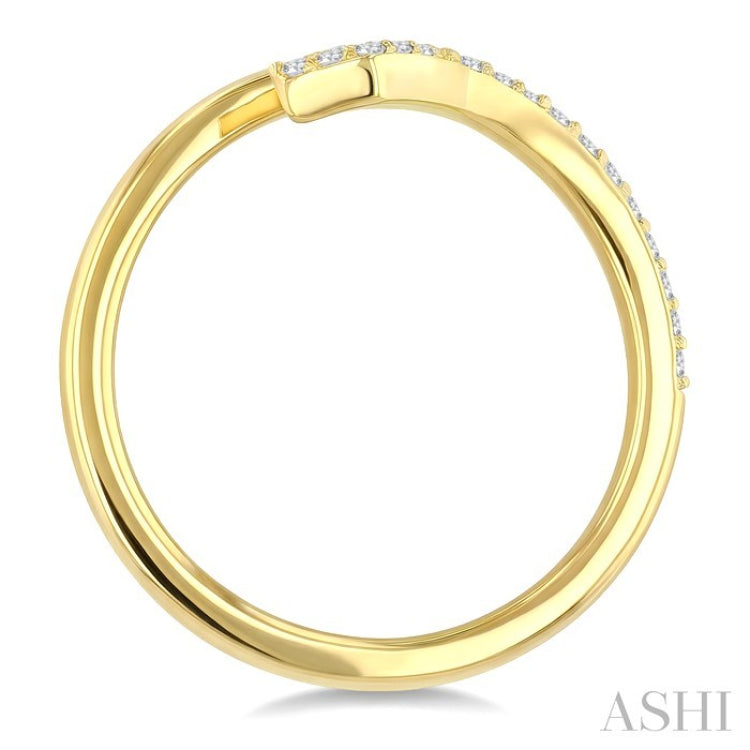1/5 Ctw Serpent Round Cut Diamond Open Fashion Ring in 10K Yellow Gold