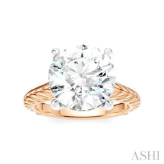 1/10 Ctw Circular Shape Round Cut Diamond Akari Wheat Shank Semi-Mount Engagement Ring in 14K Rose and White Gold