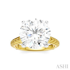 1/10 Ctw Circular Shape Round Cut Diamond Akari Wheat Shank Semi-Mount Engagement Ring in 14K Yellow and White Gold