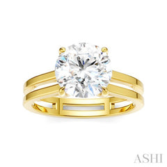 1/20 Ctw Akari Split Shank Round Cut Diamond Semi Mount Engagement Ring in 14K Yellow Gold