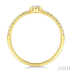 1/3 Ctw Bezel Set Round Cut Diamond Luna Bezel Fashion Ring in 14K Yellow Gold