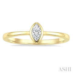 1/5 Ctw Bezel Set Marquise Cut Diamond Fashion Ring in 14K Yellow Gold