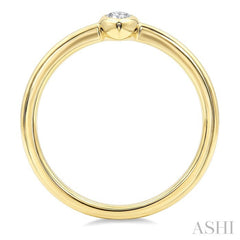 1/5 Ctw Bezel Set Marquise Cut Diamond Fashion Ring in 14K Yellow Gold