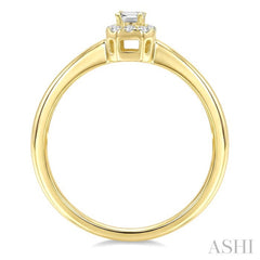 1/4 Ctw Octagon and Round Cut Diamond Fashion Halo Ring in 14K Yellow Gold