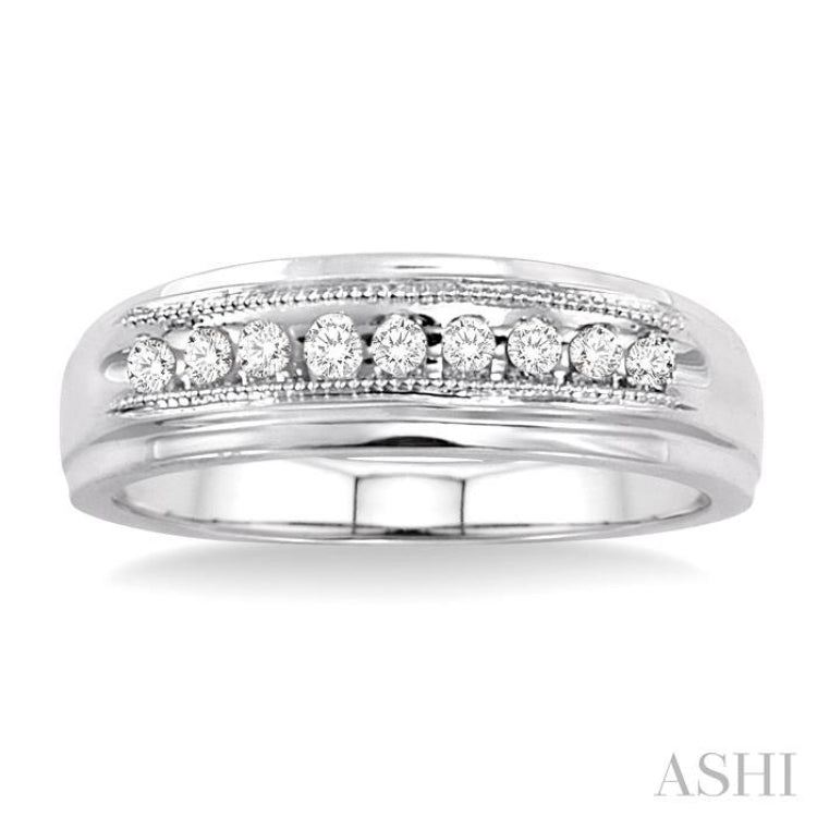 1/8 Ctw Round Cut Diamond Women's Ring in 14K White Gold