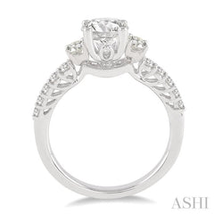 1/2 Ctw Diamond Semi-Mount Engagement Ring in 14K White Gold
