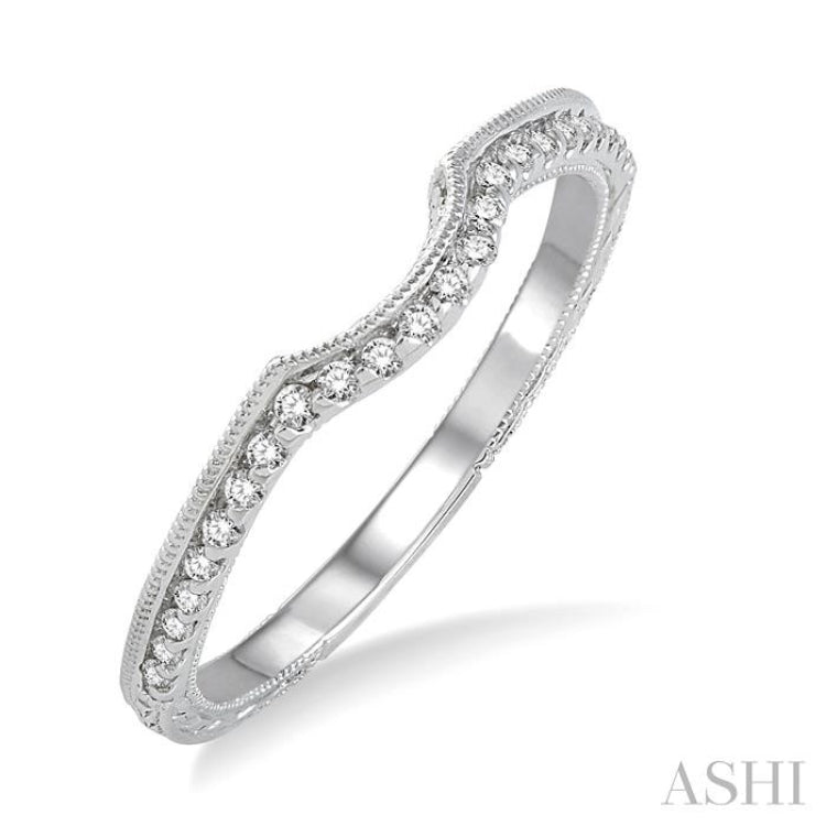 1/8 Ctw Round Cut Diamond Wedding Band in 14K White Gold