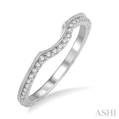 1/8 Ctw Round Cut Diamond Wedding Band in 14K White Gold