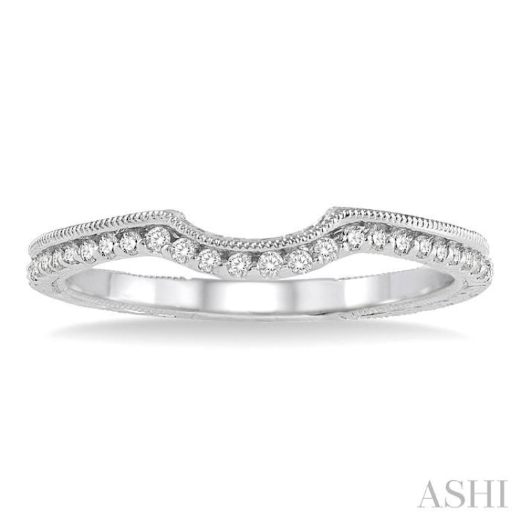 1/8 Ctw Round Cut Diamond Wedding Band in 14K White Gold