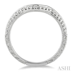 1/8 Ctw Round Cut Diamond Wedding Band in 14K White Gold