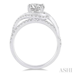 1/3 Ctw Round Cut Diamond Semi-Mount Engagement Ring in 14K White Gold