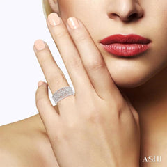 1/3 Ctw Floral Lattice Round Cut Diamond Ladies Ring in 14K White Gold