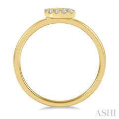 1/10 Ctw Pear Mount Round Cut Diamond Stack Band in 14K Yellow Gold