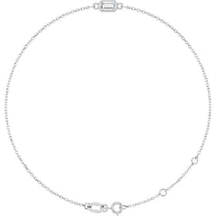 14K White Gold Lab-Grown Diamond 6 1/2-7 1/2" Bracelet