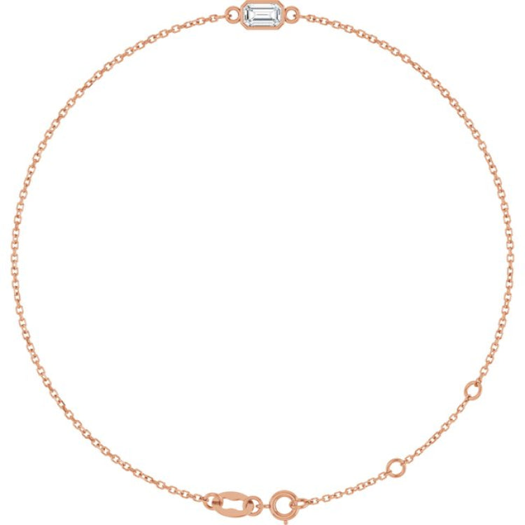 14K Rose Gold Lab-Grown Diamond 6 1/2-7 1/2" Bracelet