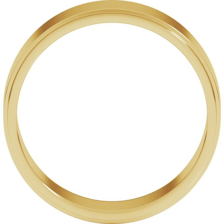 14K Yellow Gold 7 mm Stepped-Edge Flat Band Size 11