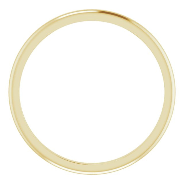 14K Yellow Gold 1.5 mm Half Round Band Size 6