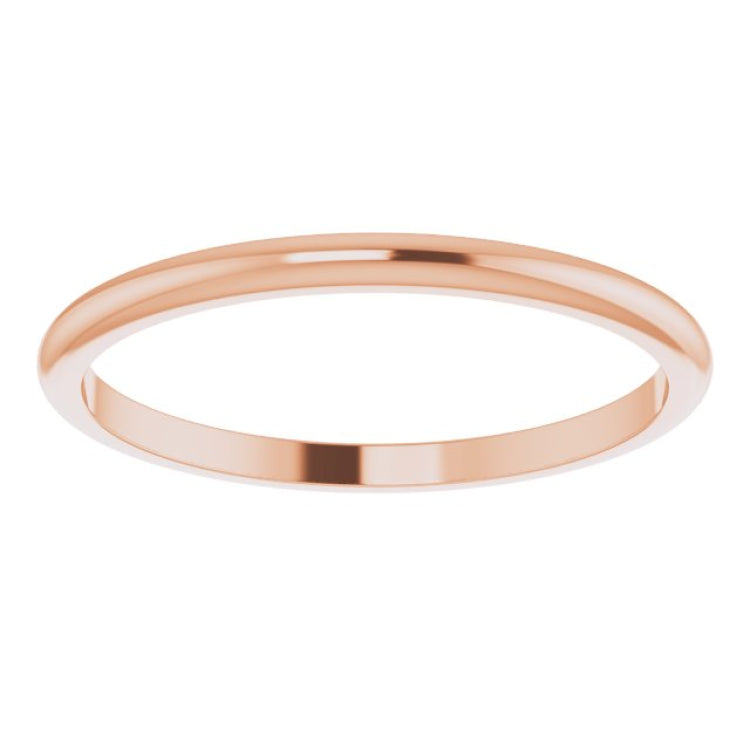 14K Rose Gold 1.5 mm Half Round Band Size 7