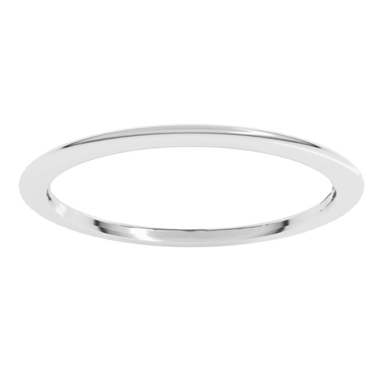 Platinum 1 mm Comfort-Fit Half Round Band Size 4.5