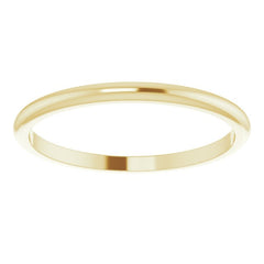 18K Yellow Gold 1.5 mm Half Round Band Size 6