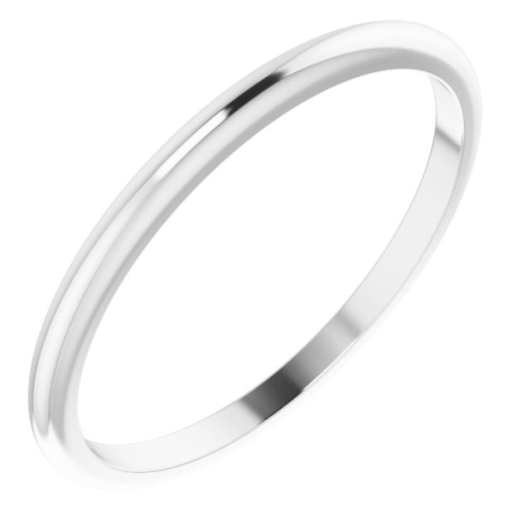 Sterling Silver 1.5 mm Half Round Band Size 6