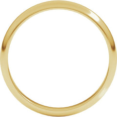 14K Yellow Gold 3 mm Half Round Band Size 9.5