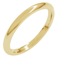 10K Yellow Gold 2 mm Comfort-Fit Half Round Band Size 5