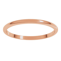 14K Rose Gold 1.5 mm Lightweight Half Round Band Size 6