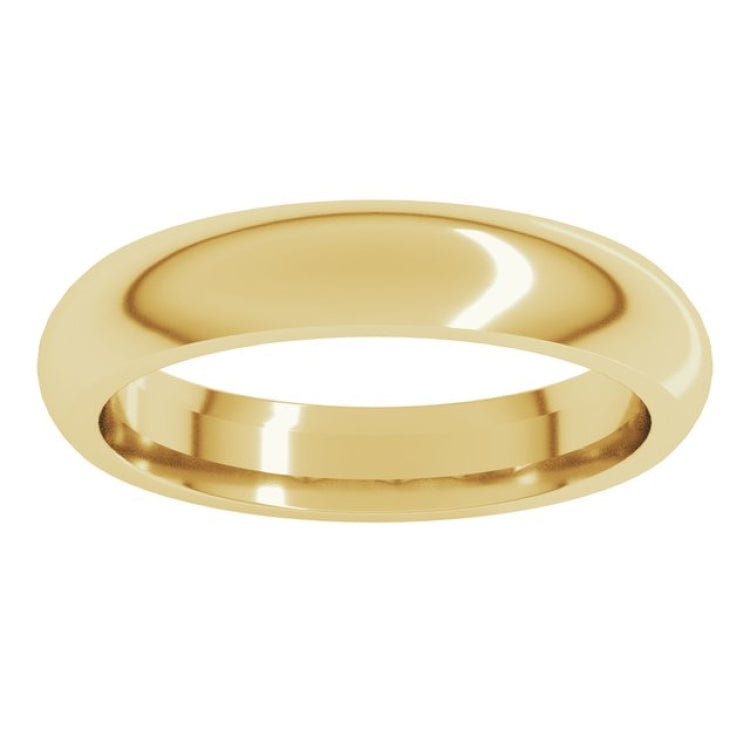 10K Yellow Gold 4 mm Comfort-Fit Half Round Band Size 12