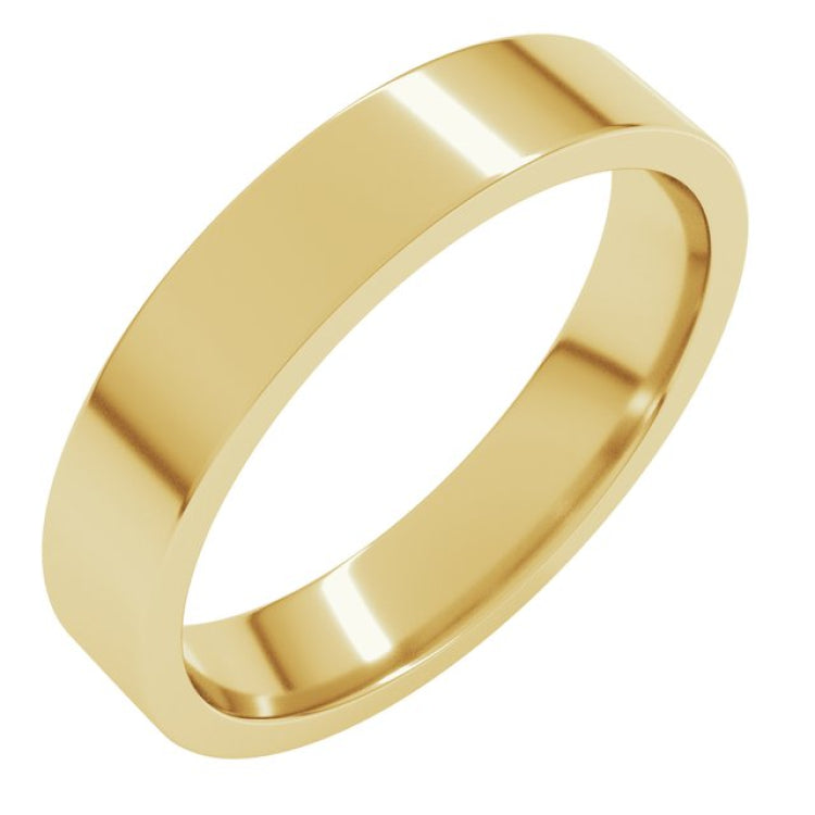 18K Yellow Gold 4 mm Lightweight Comfort-Fit Flat Band Size 5.5