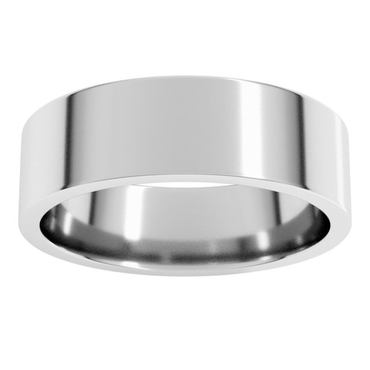 14K White Gold 6 mm Lightweight Comfort-Fit Flat Band Size 7.5