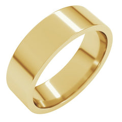 14K Yellow Gold 6 mm Lightweight Comfort-Fit Flat Band Size 9.5