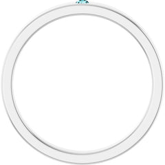 Sterling Silver Natural Blue Zircon Family Stackable Ring